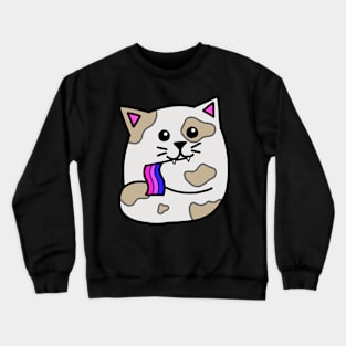 bisexual pride flag cat Crewneck Sweatshirt